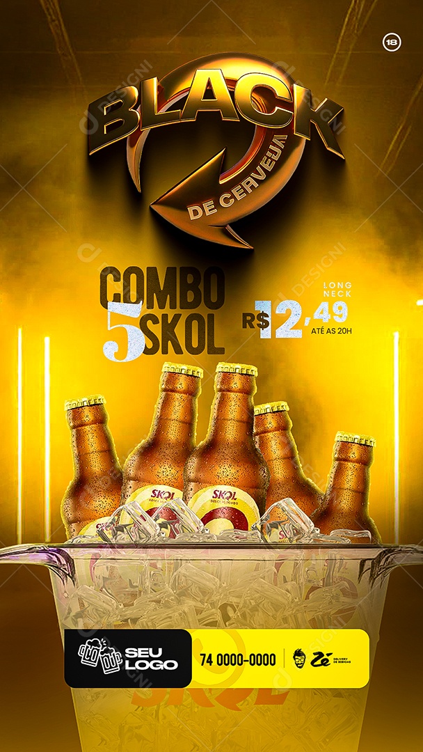 Story Cervejaria Black De Cerveja Social Media PSD Editável