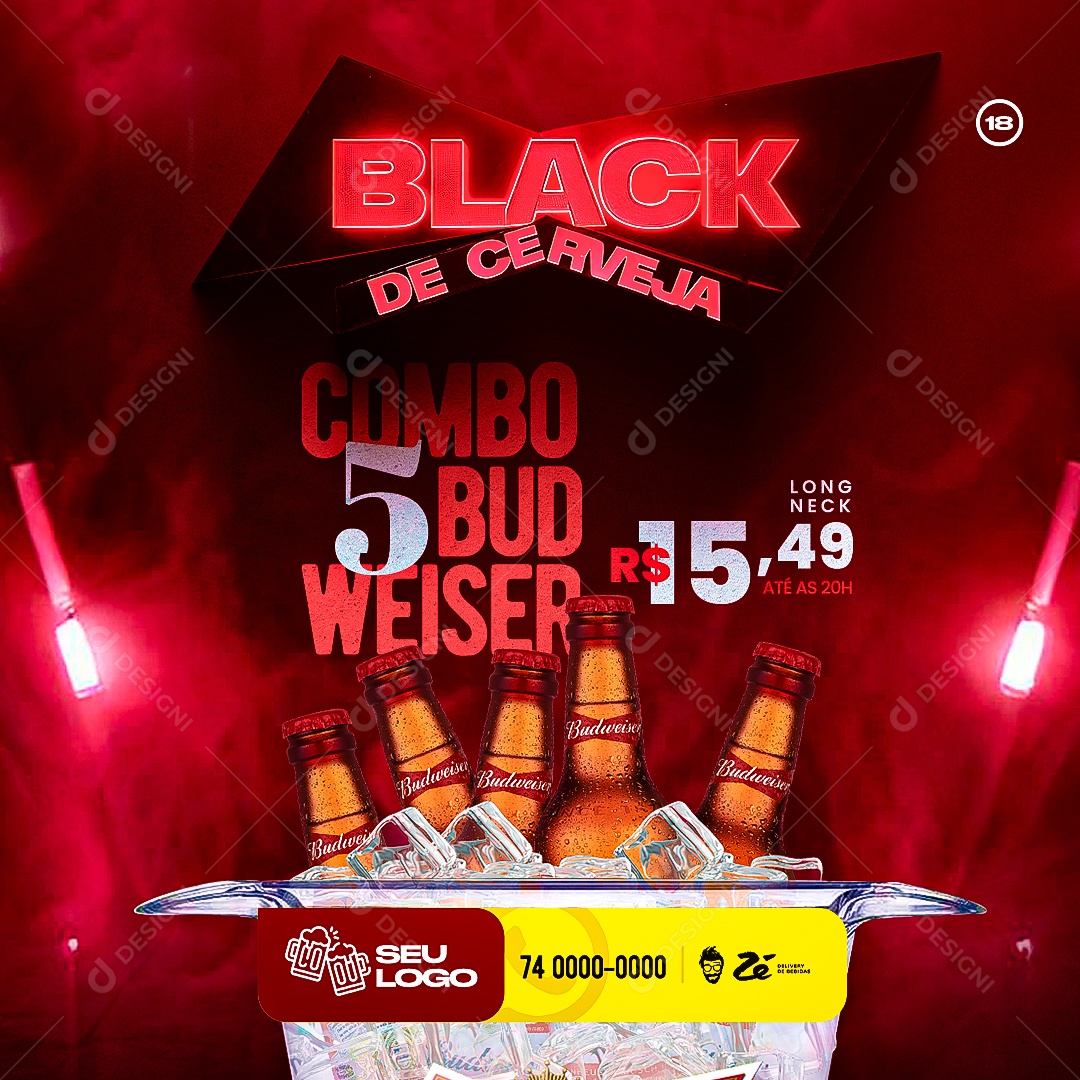 Cervejaria Black De Cerveja Social Media PSD Editável