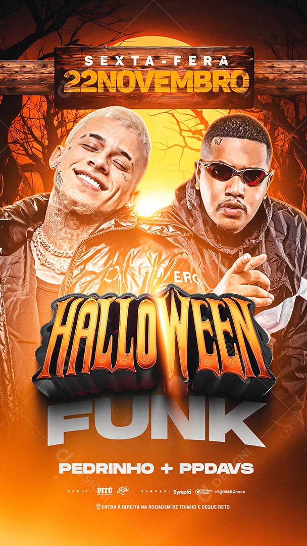 Story Flyer Show Halloween Funk Social Media PSD Editável