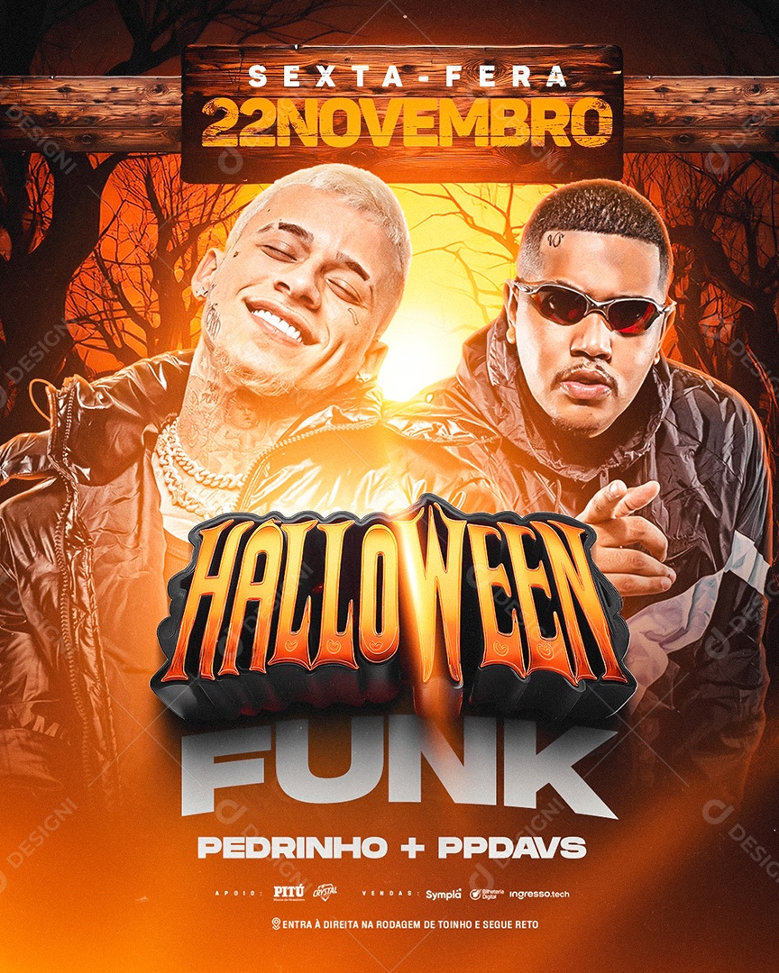 Flyer Show Halloween Funk Social Media PSD Editável