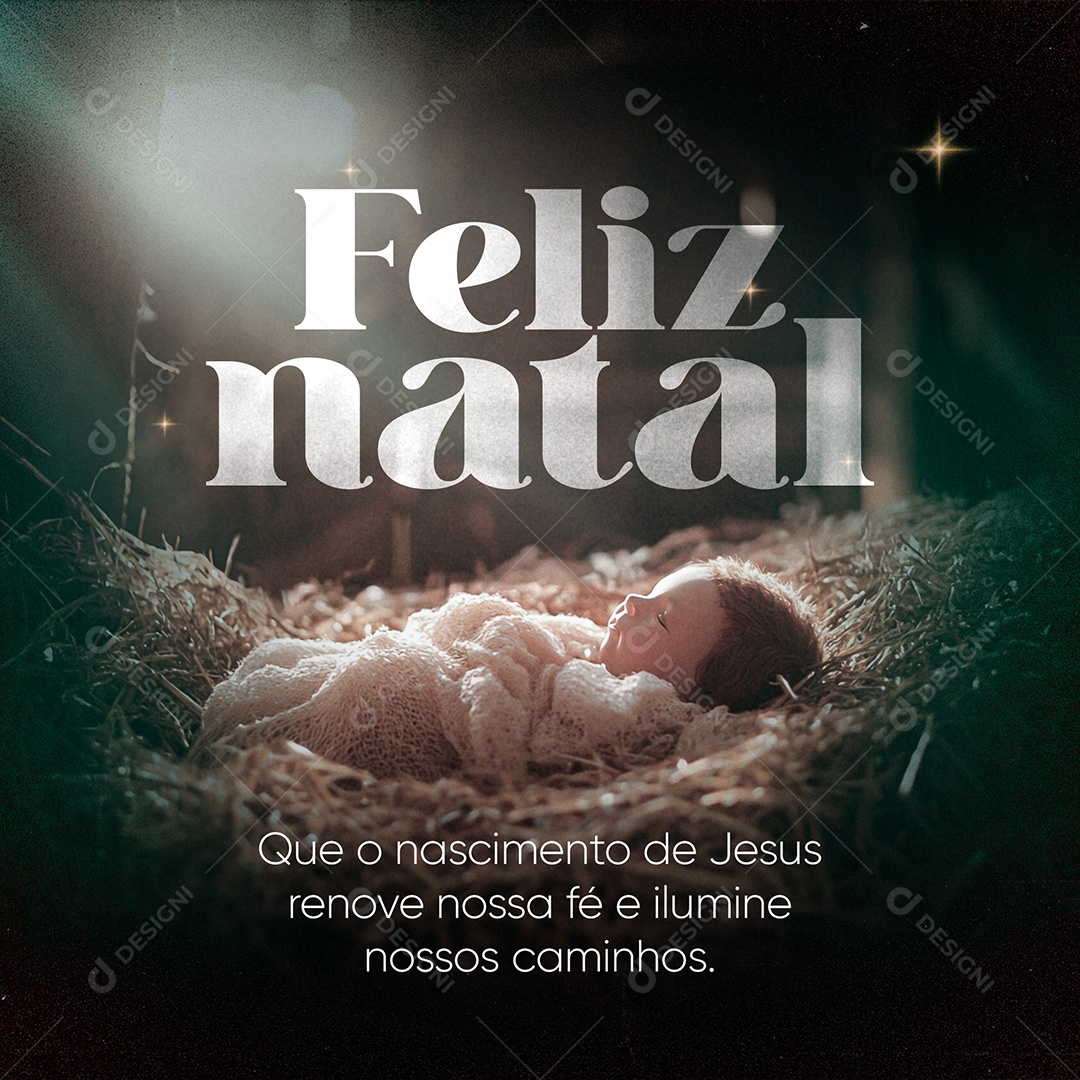 Feliz Natal Religioso 25 de Dezembro Social Media PSD Editável