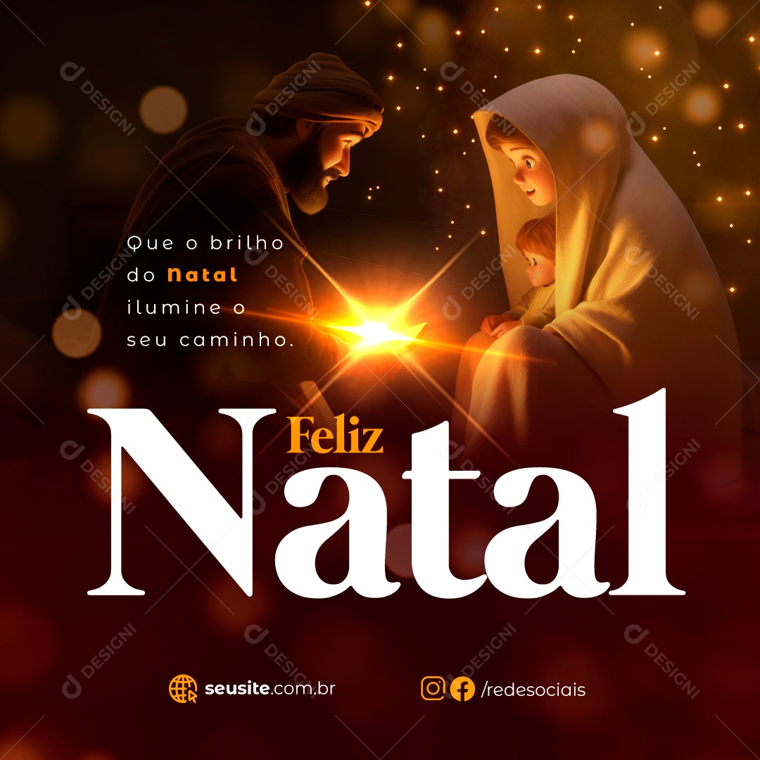 Feliz Natal 25 de Dezembro Social Media PSD Editável