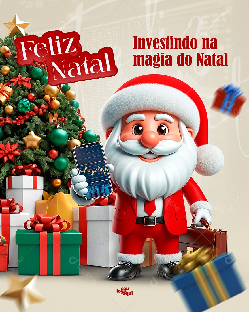 Feliz Natal 25 de Dezembro Investimento Social Media PSD Editável