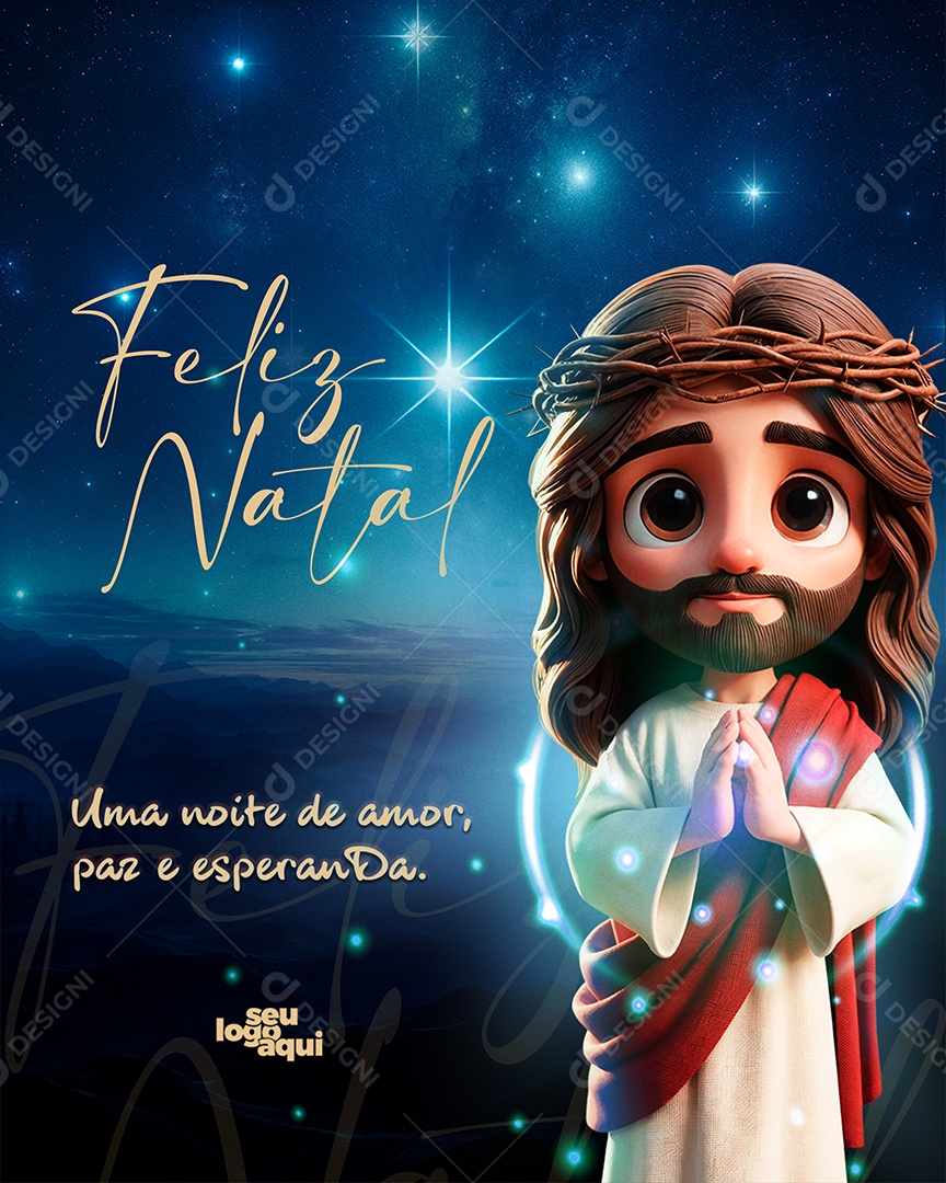 Feliz Natal Religioso 25 de Dezembro Social Media PSD Editável