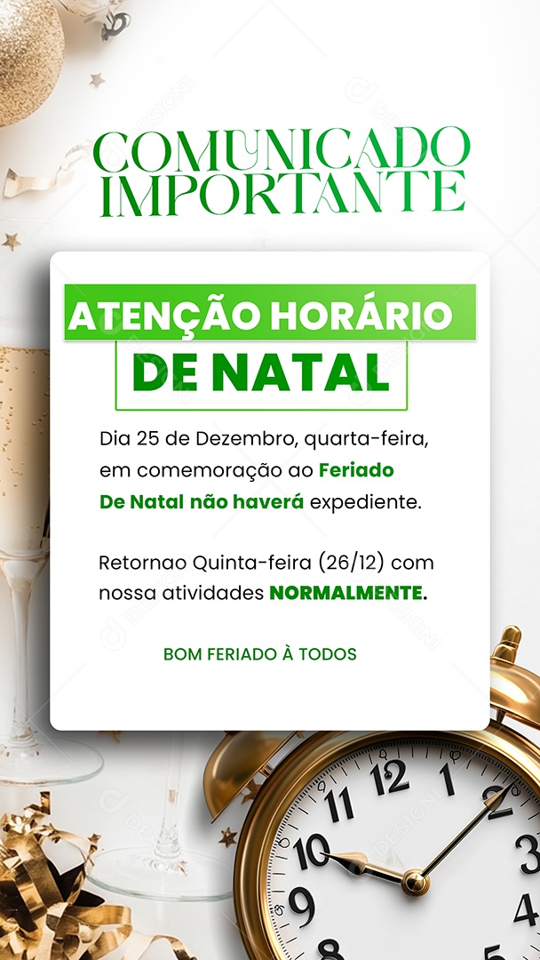 Comunicado De Natal Social Media PSD Editável