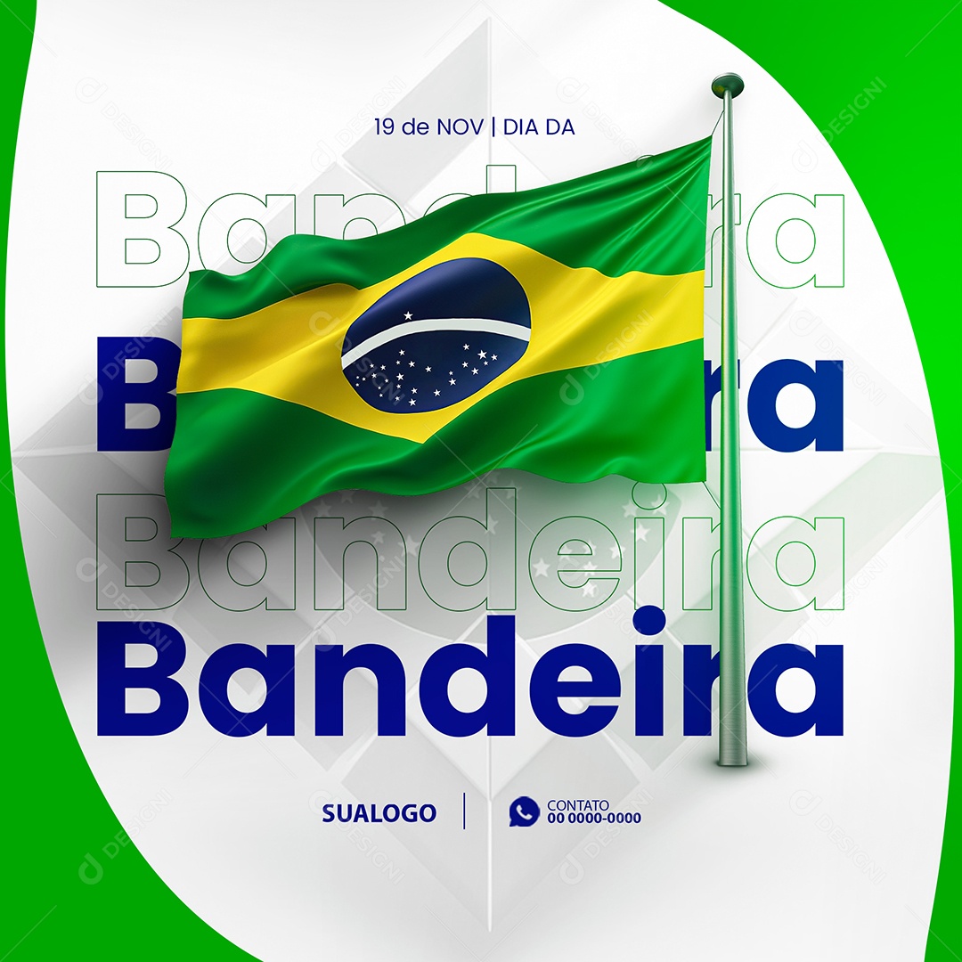 Flag Day 19 November Social Media PSD Editable