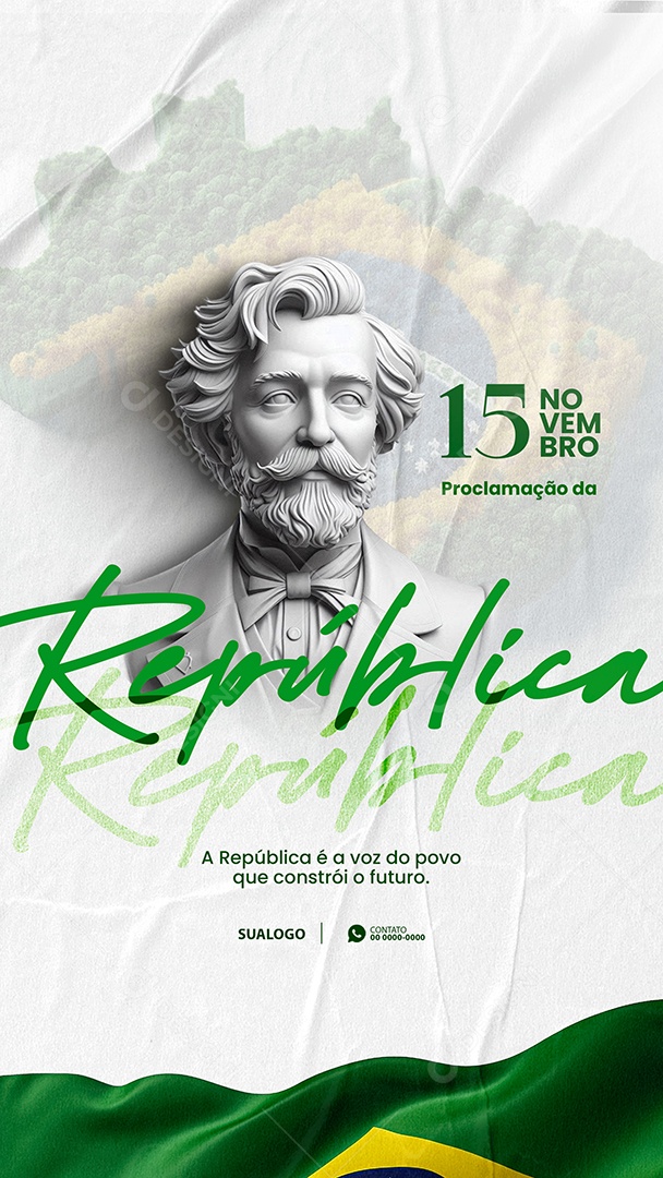 Dia da Proclamação da República 15 De Novembro Social Media PSD Editável