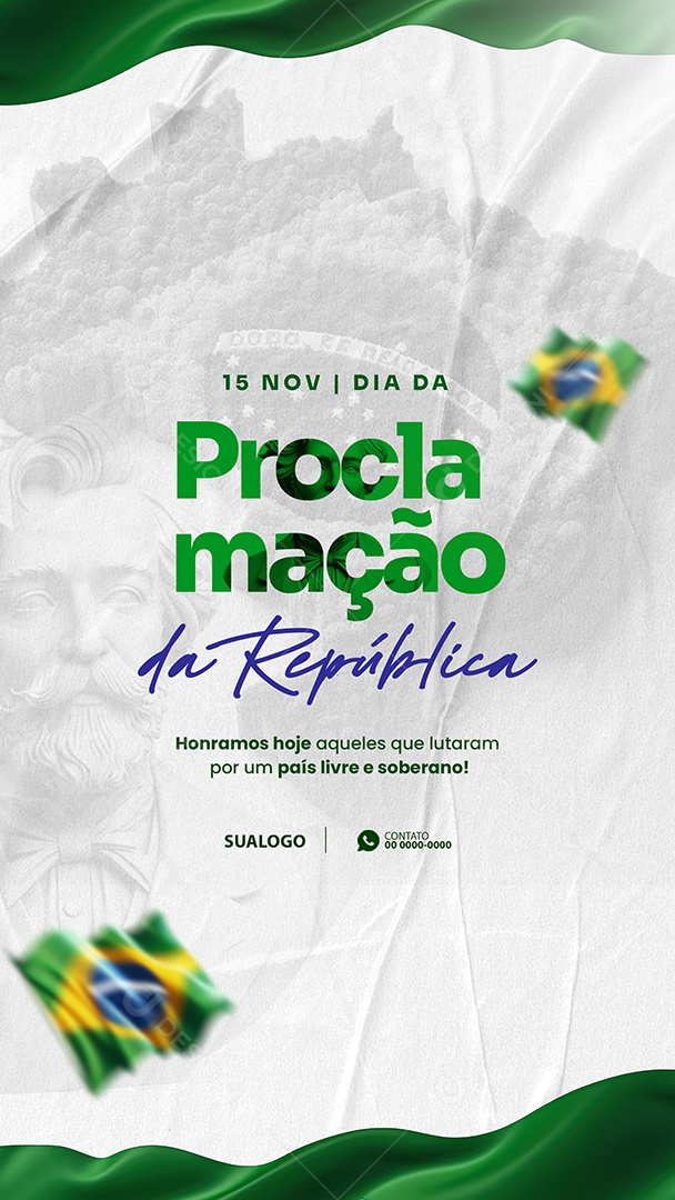 Dia da Proclamação da República 15 De Novembro Social Media PSD Editável