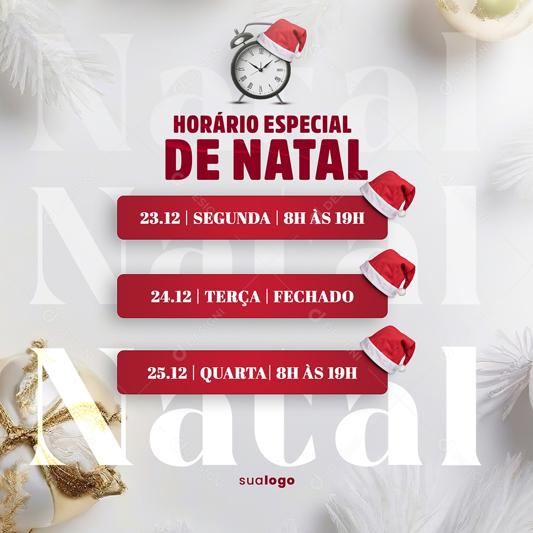 Comunicado De Natal Social Media PSD Editável