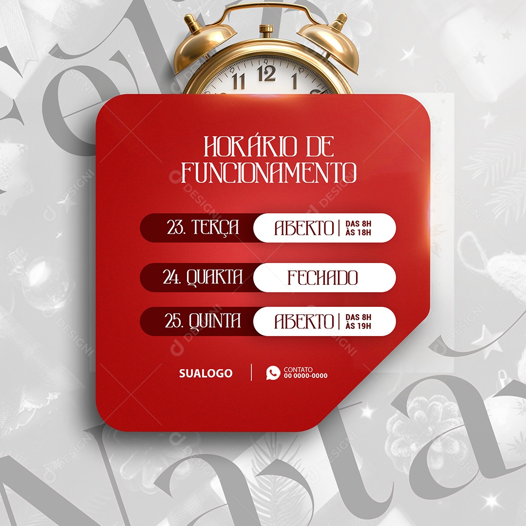 19Comunicado De Natal Social Media PSD Editável