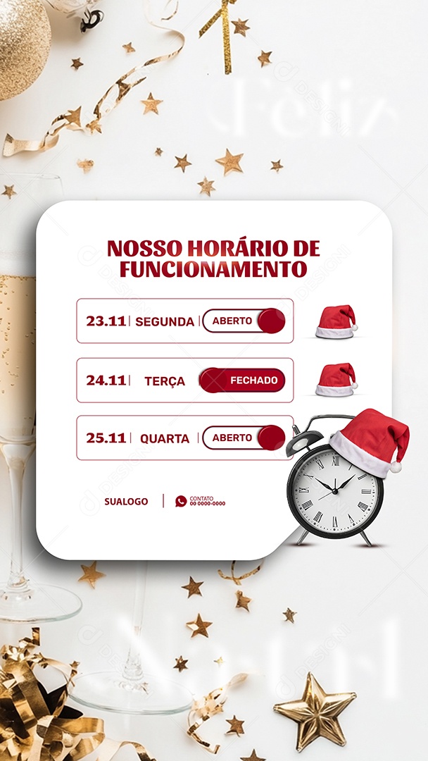 Comunicado De Natal Social Media PSD Editável
