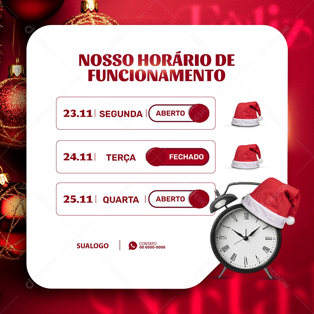 Comunicado De Natal Social Media PSD Editável