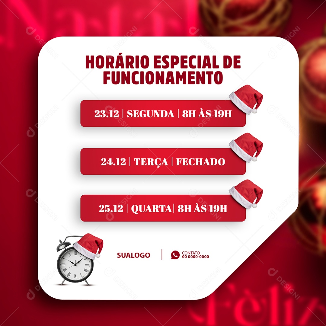 Comunicado De Natal Social Media PSD Editável