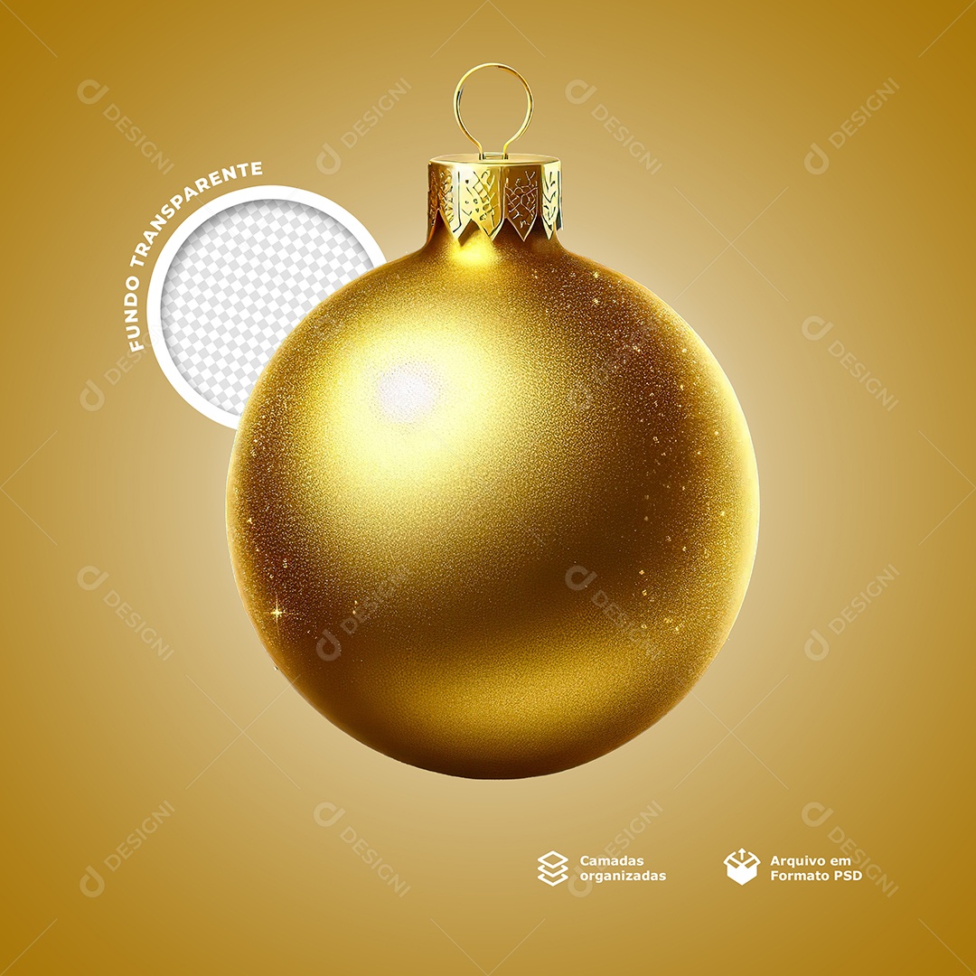 Elemento 3D Enfeite de Natal Para Composição PSD