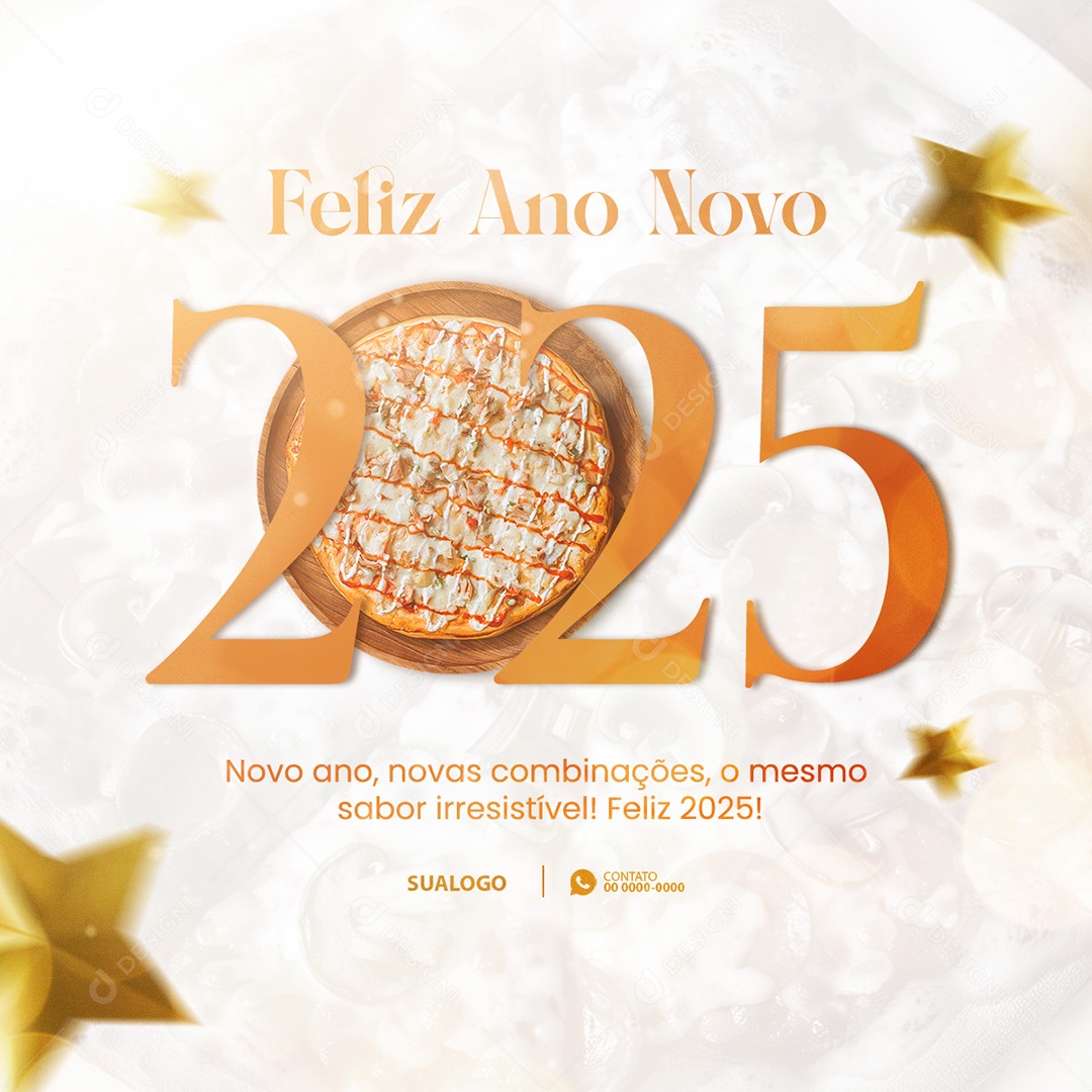 Feliz Ano Novo 2025 Novo Ano Novas Metas Social Media PSD Editável