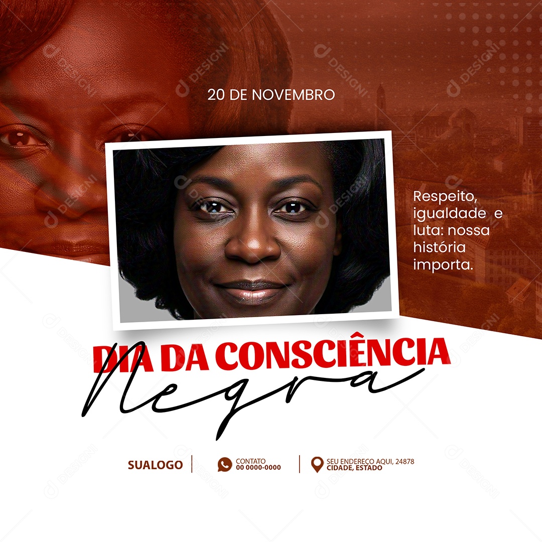 Dia da Consciência Negra 20 de Novembro PSD Editável