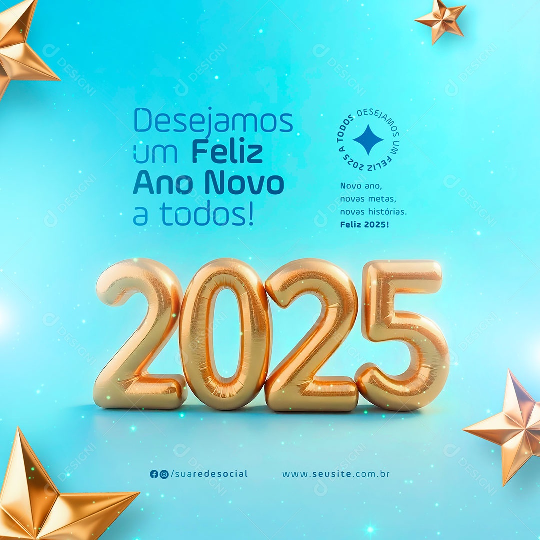 Happy New Year 2025 We wish a Happy New Year Social Media PSD Editable