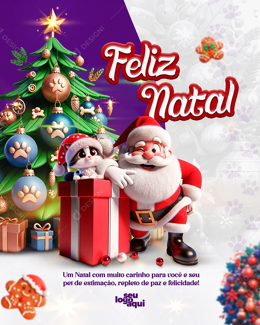 Feliz Natal 25 de Dezembro Pet Shop Social Media PSD Editável