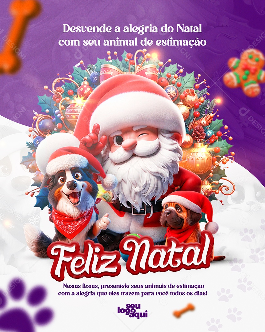 Feliz Natal 25 de Dezembro Pet Shop Social Media PSD Editável