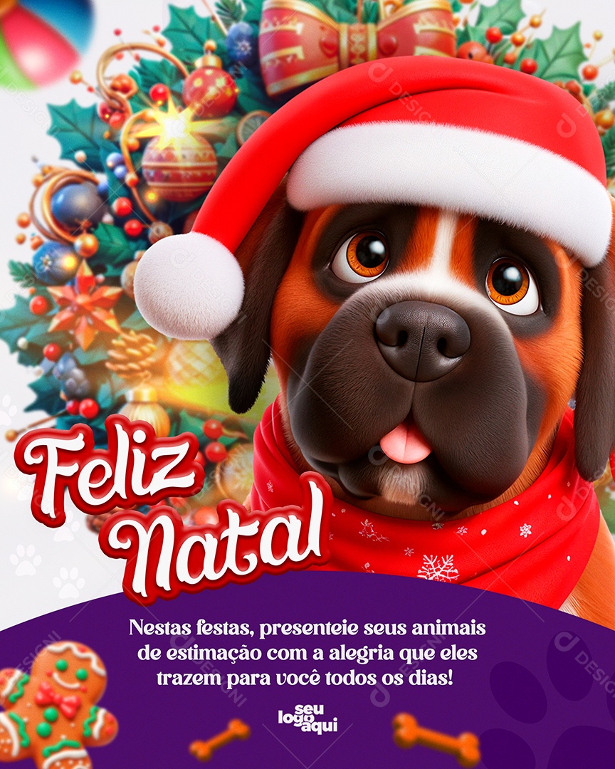 Feliz Natal 25 de Dezembro Pet Shop Social Media PSD Editável