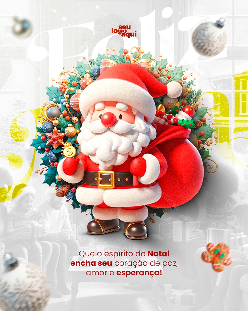 Feliz Natal Religioso 25 de Dezembro Social Media PSD Editável