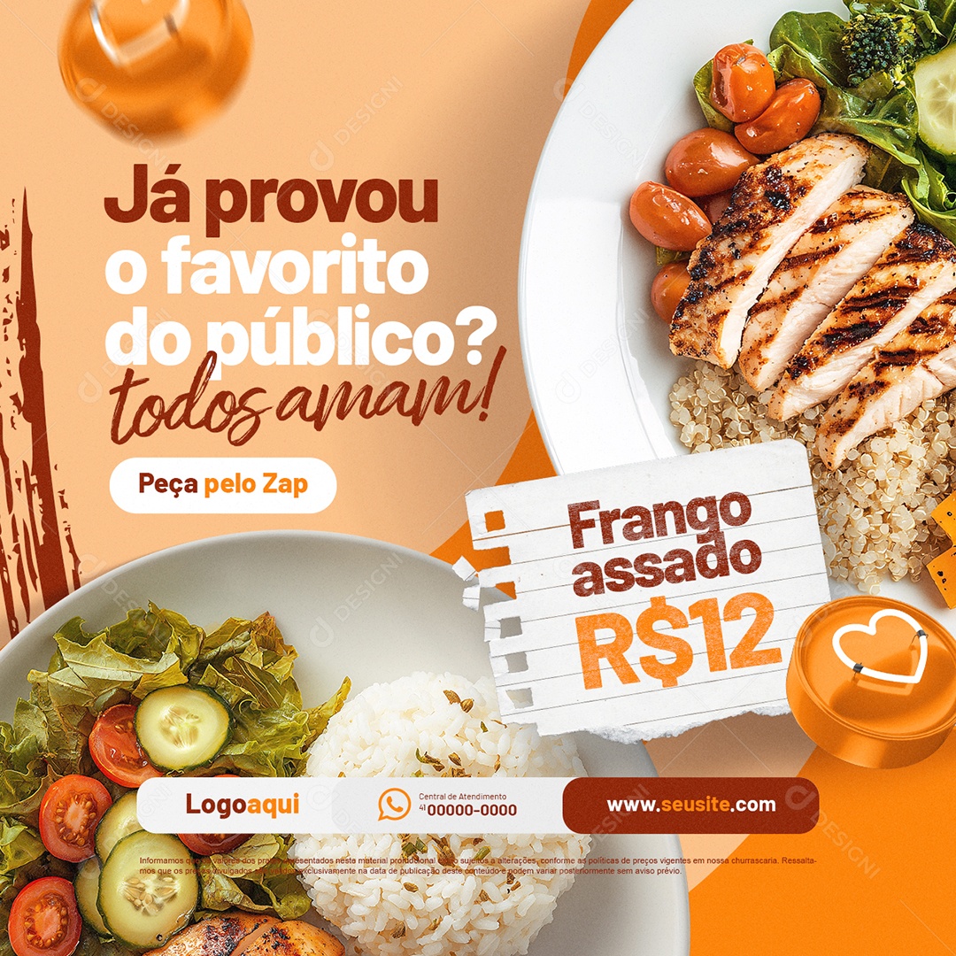 Restaurante Frango Assado Já Provou o Favorito do Público Social Media PSD Editável