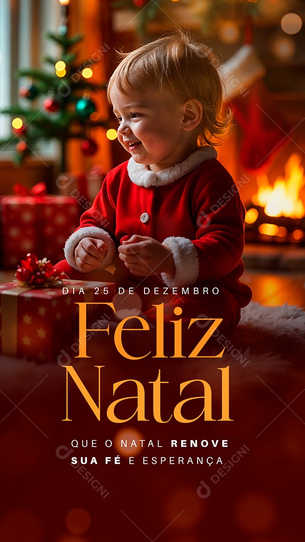 Story Feliz Natal 25 de Dezembro Social Media PSD Editável