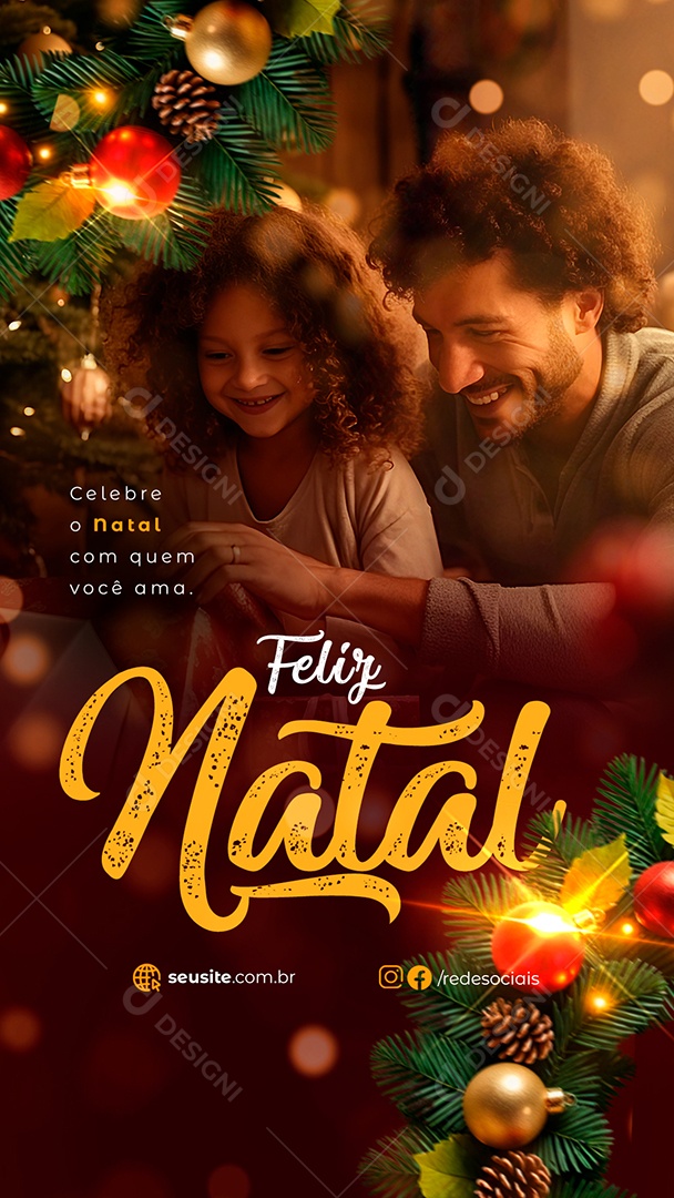 Story Feliz Natal 25 de Dezembro Social Media PSD Editável