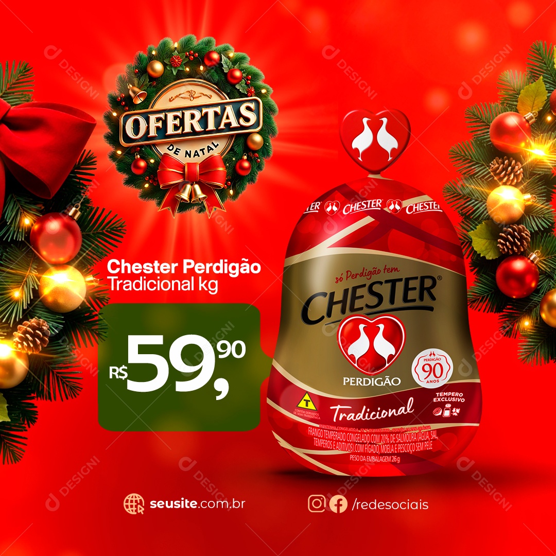 Supermercado Ofertas de Natal Social Media PSD Editável