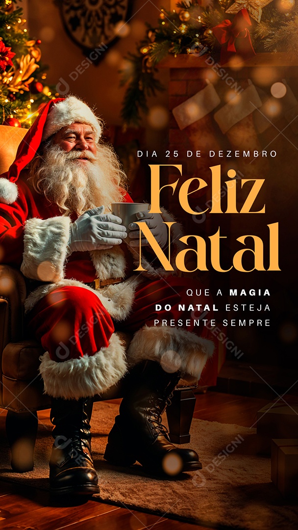 Story Feliz Natal 25 de Dezembro Social Media PSD Editável