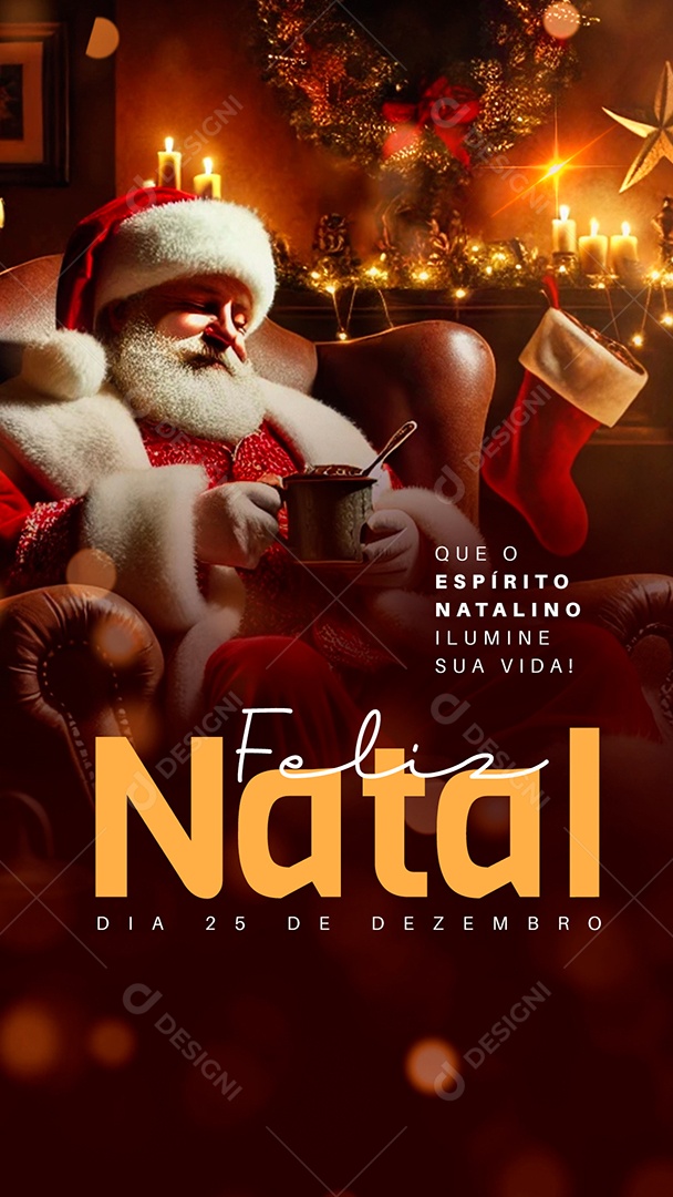 Story Feliz Natal 25 de Dezembro Social Media PSD Editável