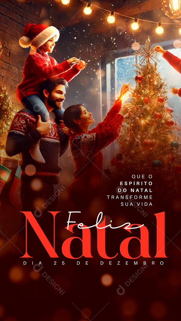 Story Feliz Natal 25 de Dezembro Social Media PSD Editável