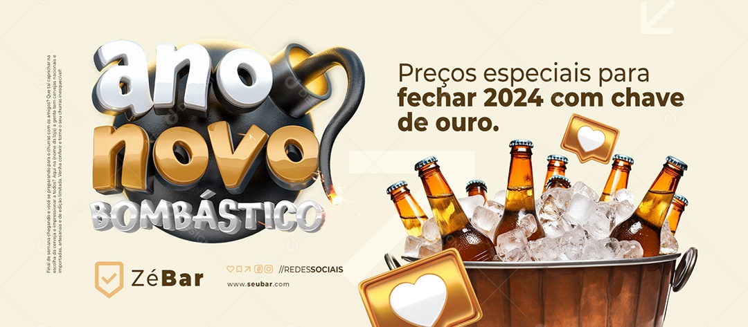 Banner Ano Novo Bombástico Bombástico Preços Especiais Social Media PSD Editável