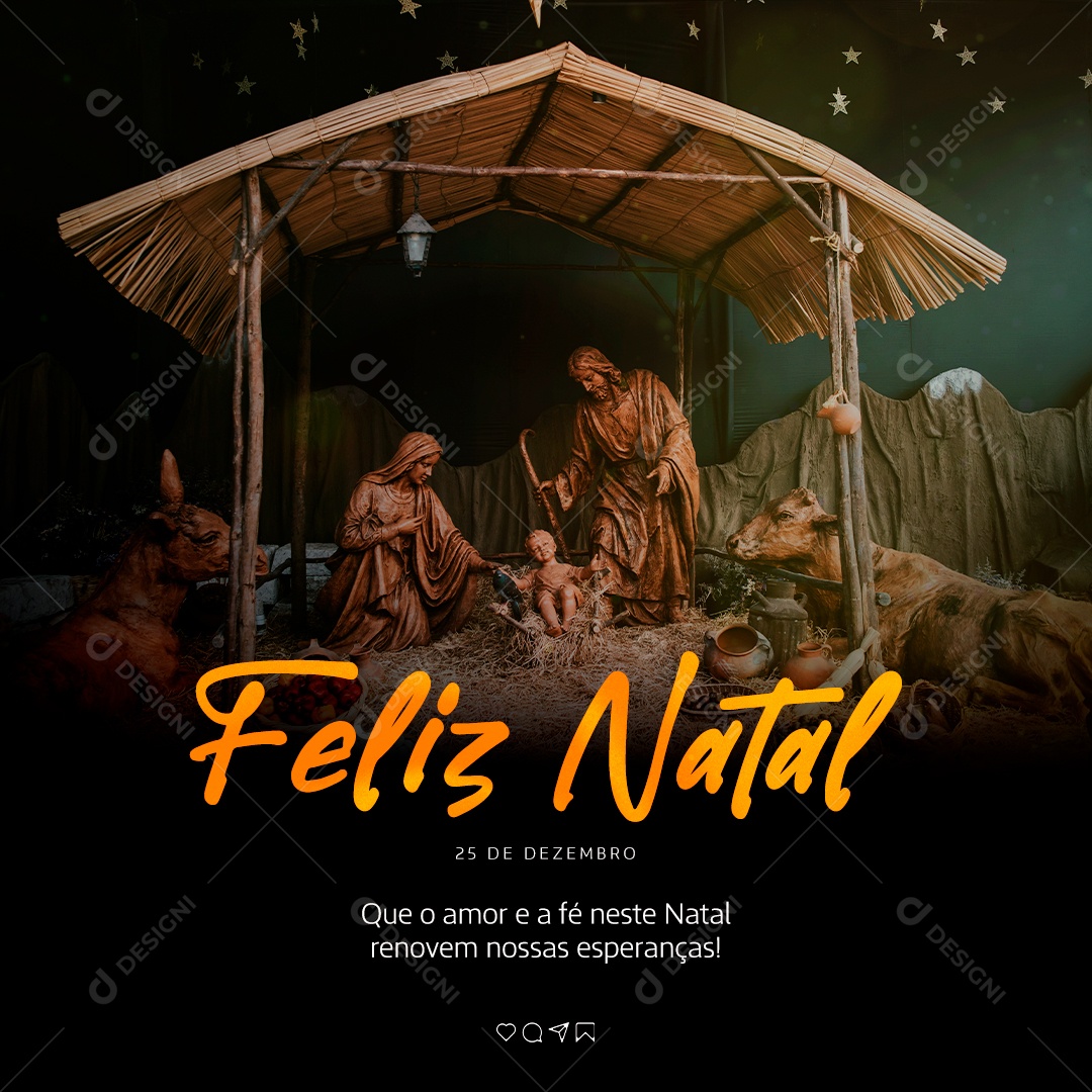Post Feliz Natal 25 De Dezembro Social Media PSD Editável