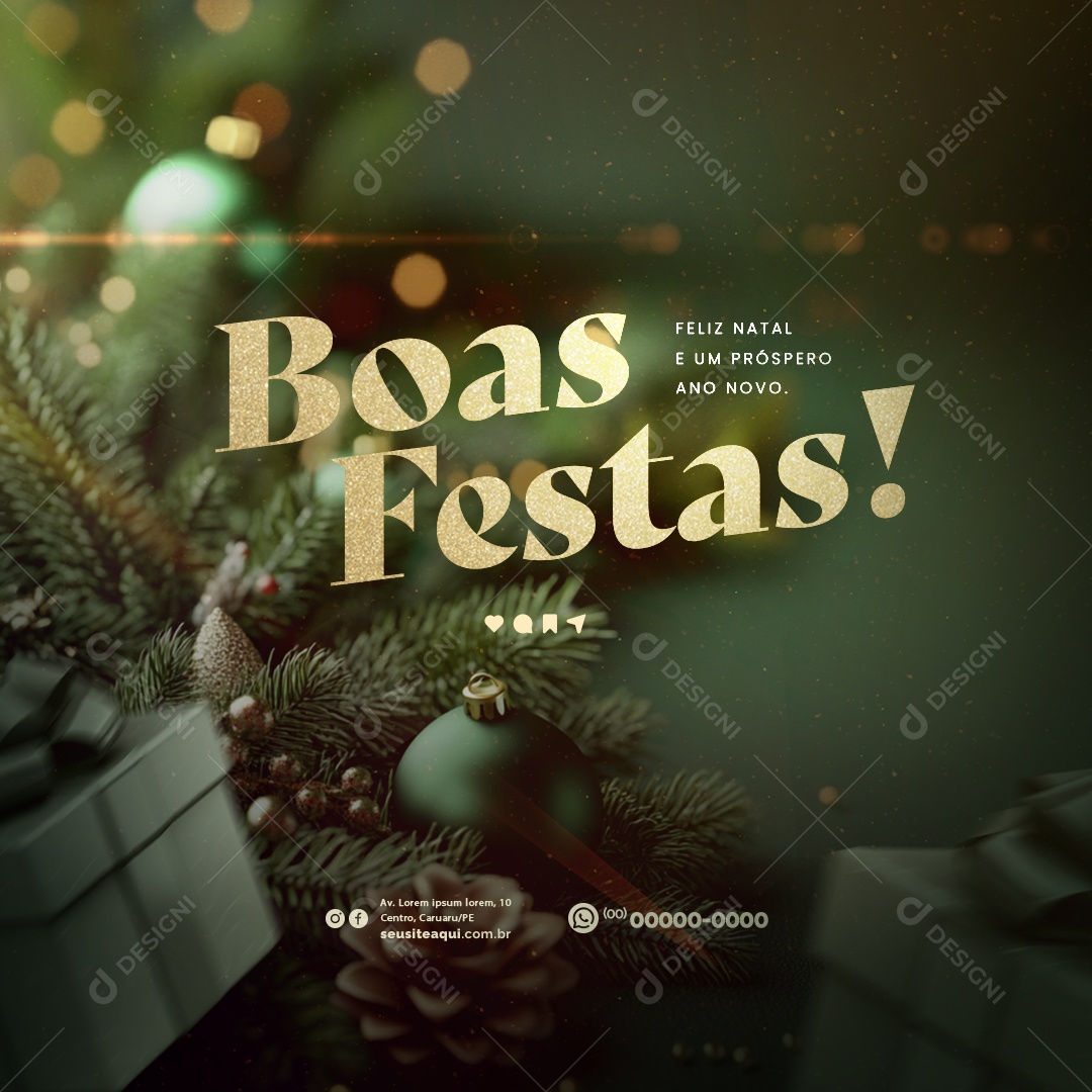 Happy Christmas and Happy New Year Social Media PSD Editable
