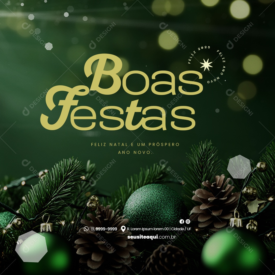 Happy Christmas and Happy New Year Social Media PSD Editable