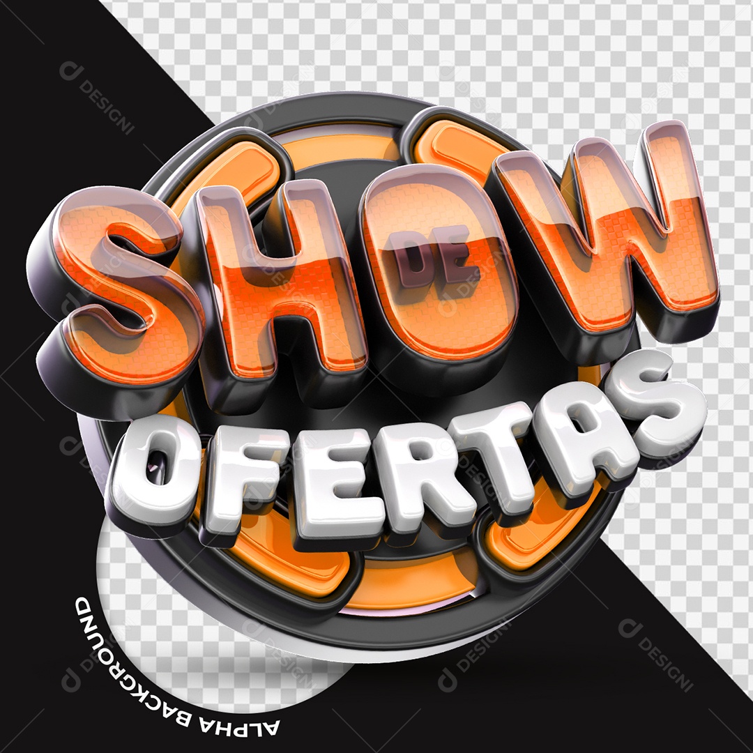 Show de Ofertas Selo 3D para Composição PSD