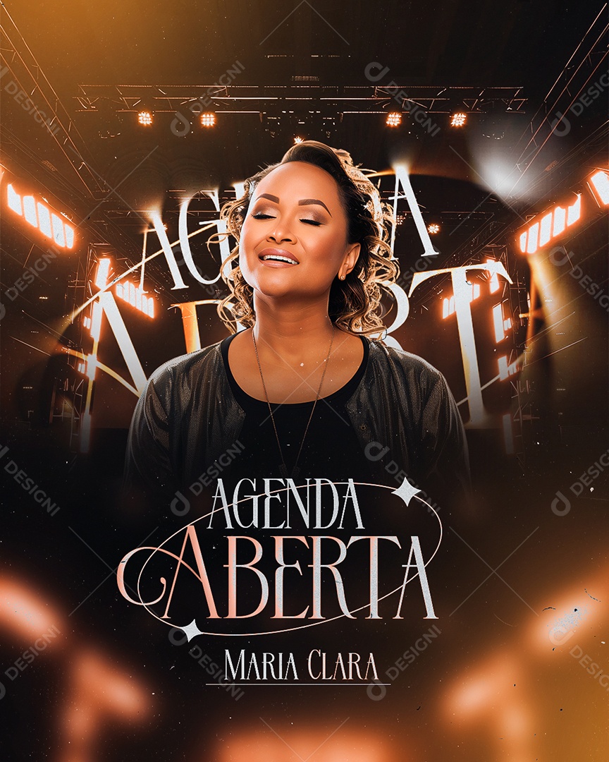 Flyer Gospel Agenda Aberta Maria Clara Social Media PSD Editável