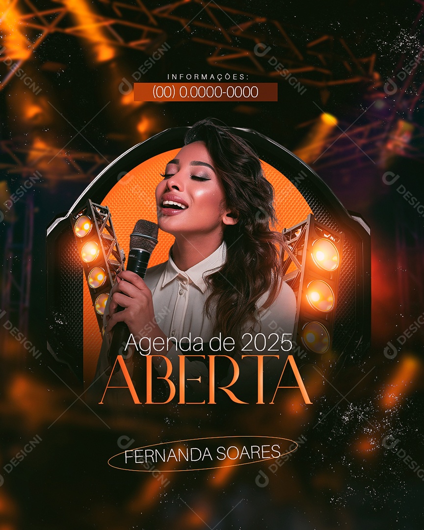 Flyer Gospel Agenda de 2025 Aberta Social Media PSD Editável