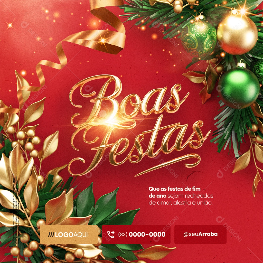 Feliz Natal 25 de Dezembro Boas Festas Social Media PSD Editável