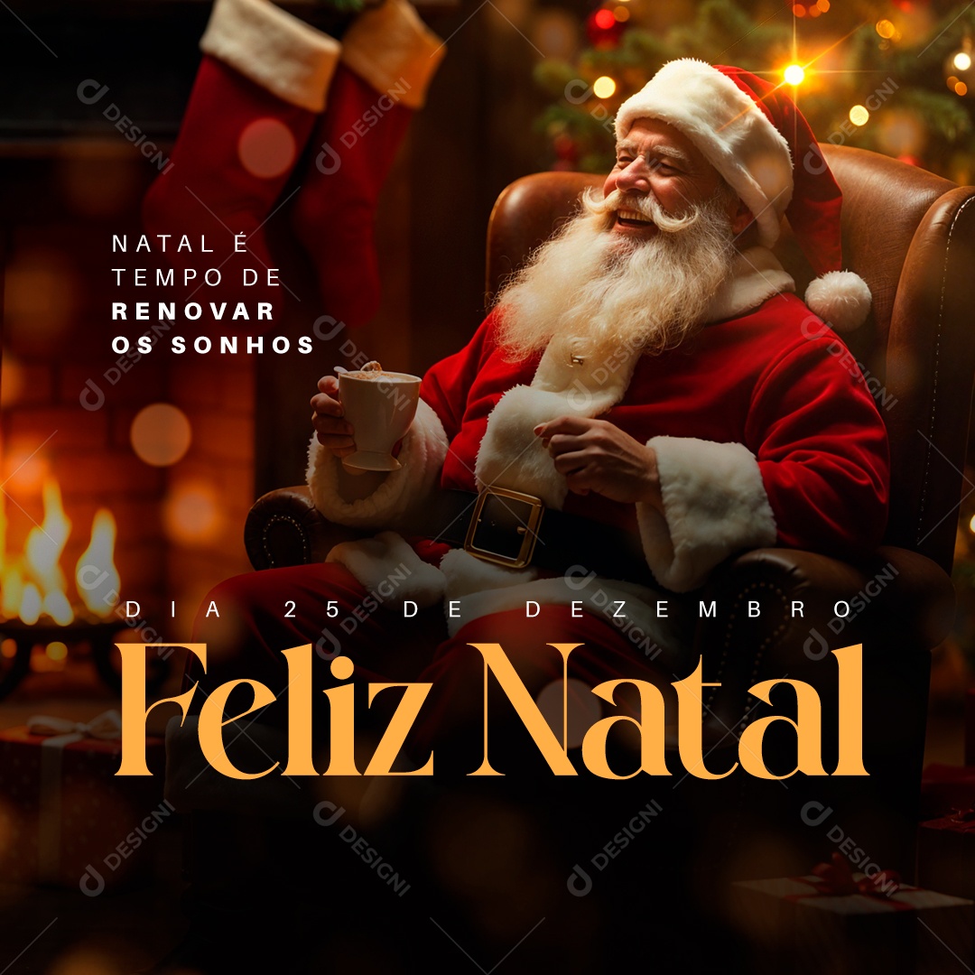 Feliz Natal 25 de Dezembro Social Media PSD Editável
