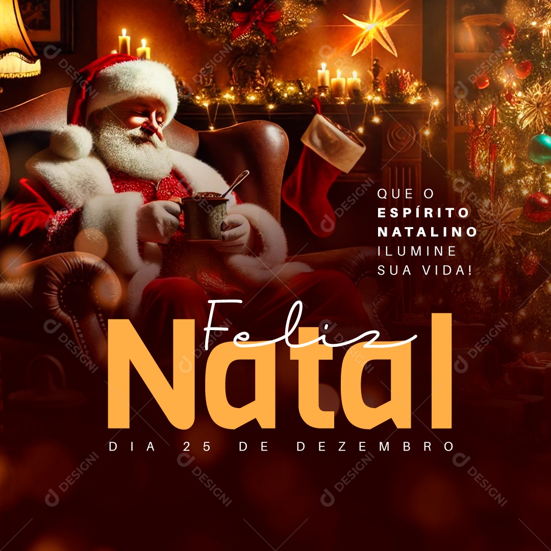 Feliz Natal 25 de Dezembro Social Media PSD Editável