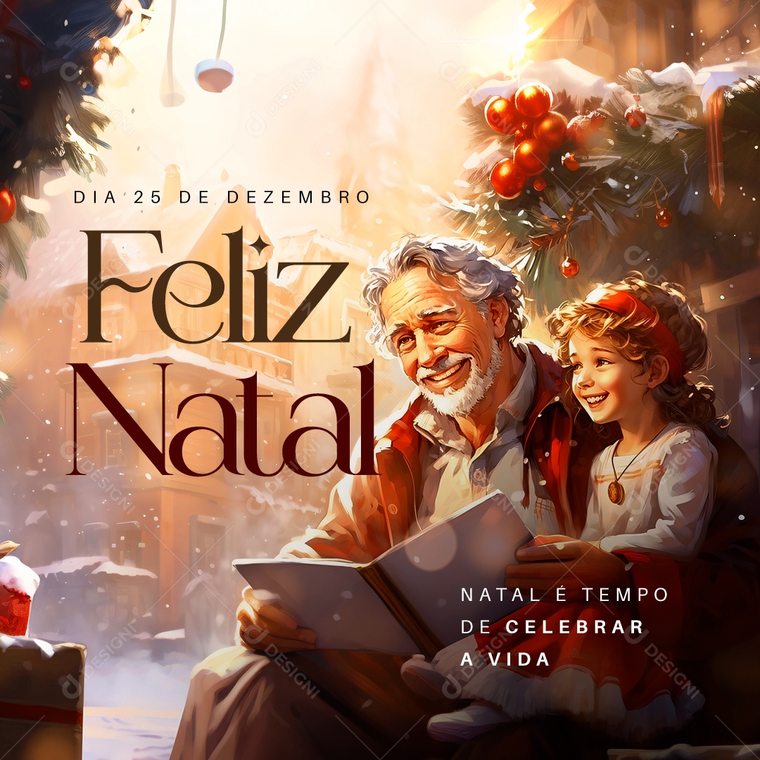 Feliz Natal 25 de Dezembro Social Media PSD Editável