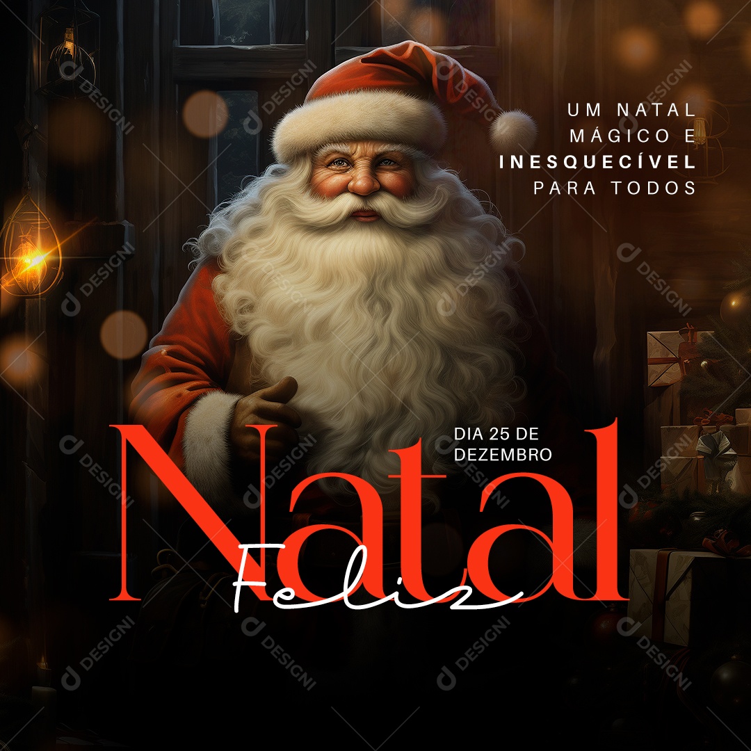 Feliz Natal 25 de Dezembro Social Media PSD Editável