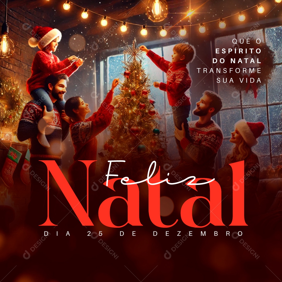 Feliz Natal 25 de Dezembro Social Media PSD Editável