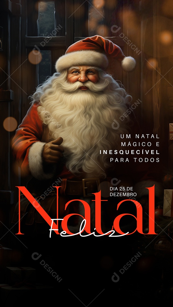 Story Feliz Natal 25 de Dezembro Social Media PSD Editável