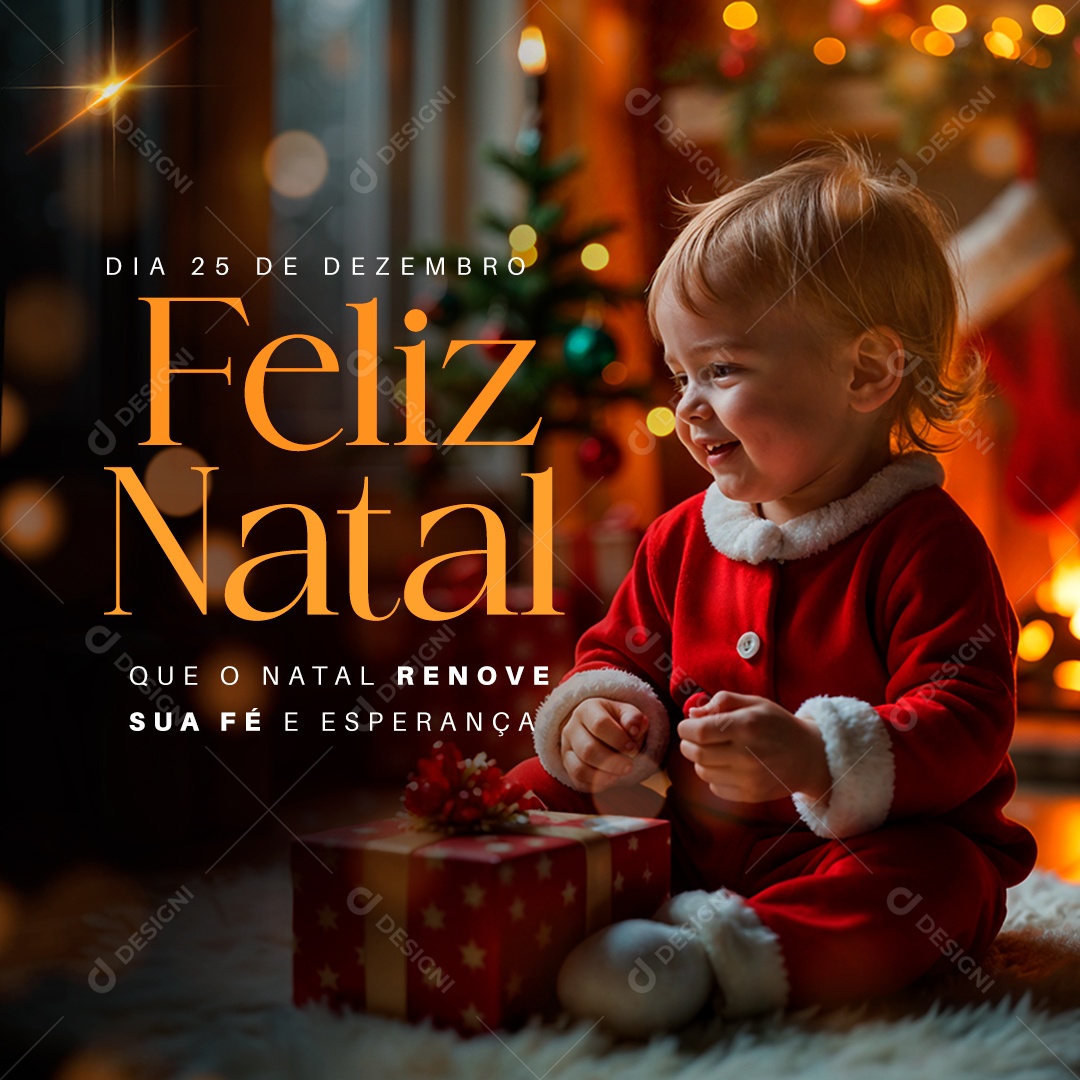 Feliz Natal 25 de Dezembro Social Media PSD Editável