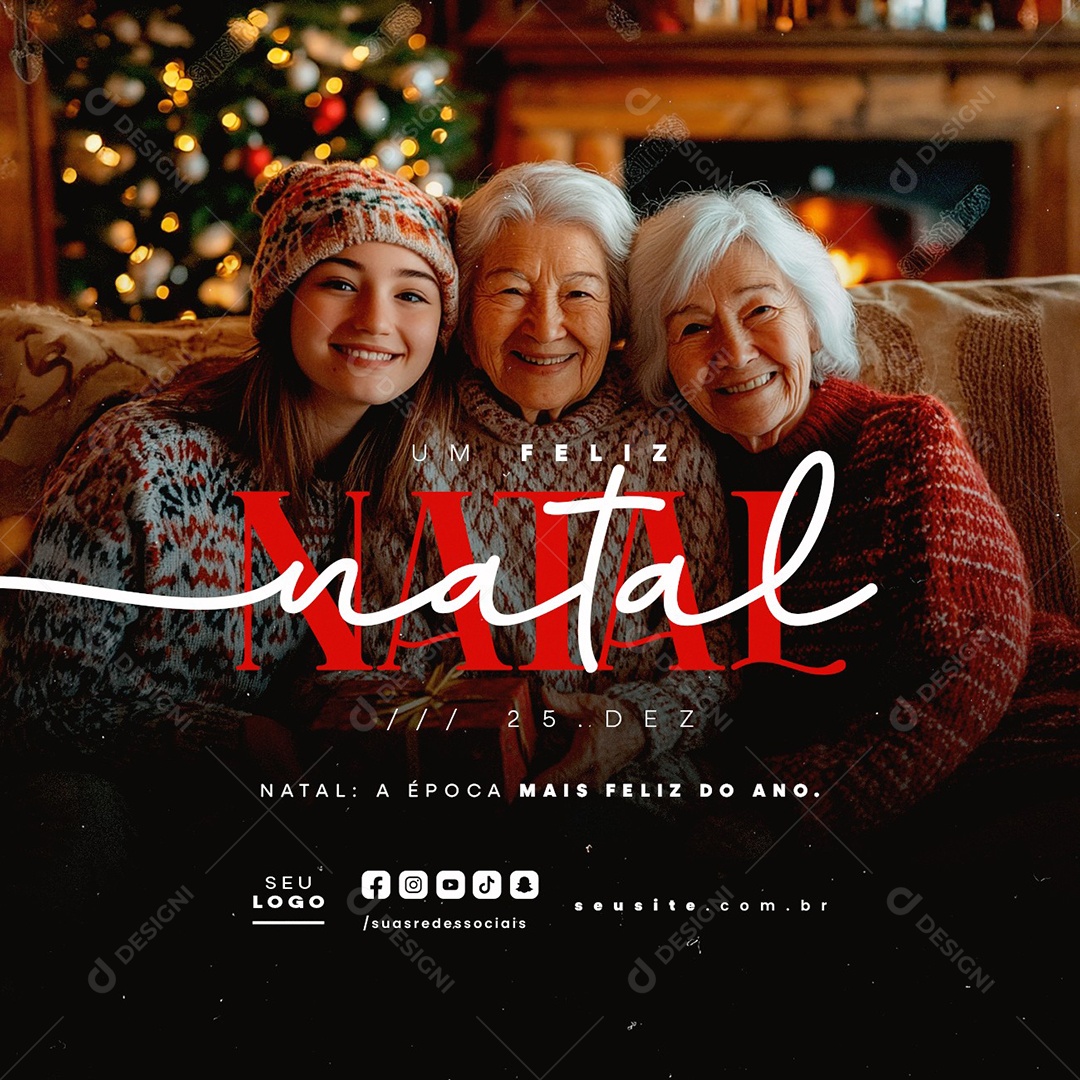 A Merry Christmas 25 December Social Media PSD Editable