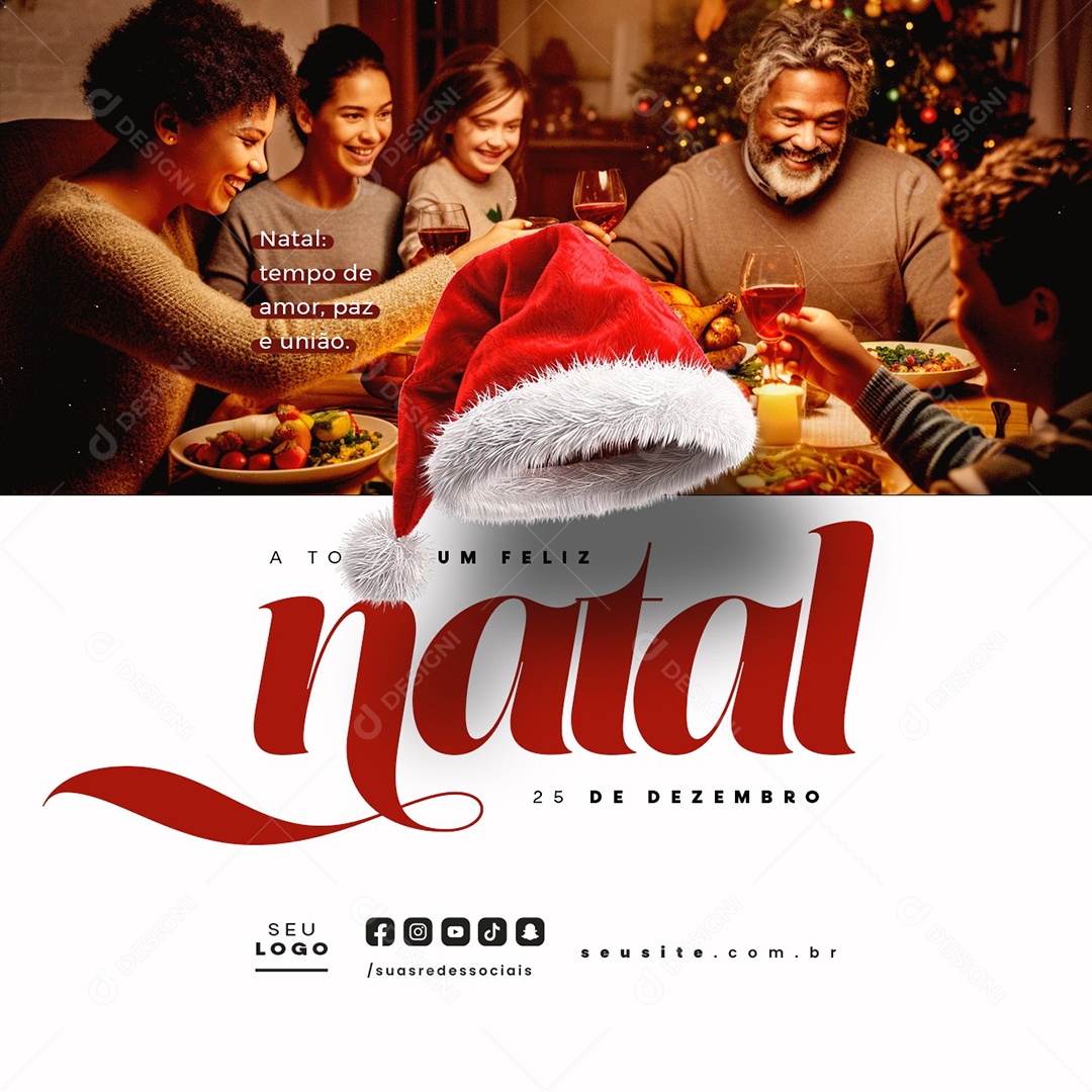 A Todos Um Feliz Natal 25 de Dezembro Social Media PSD Editável