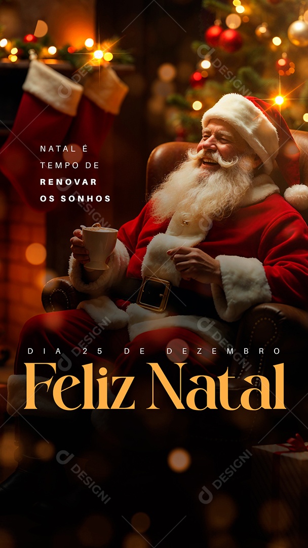 Story Feliz Natal 25 de Dezembro Social Media PSD Editável